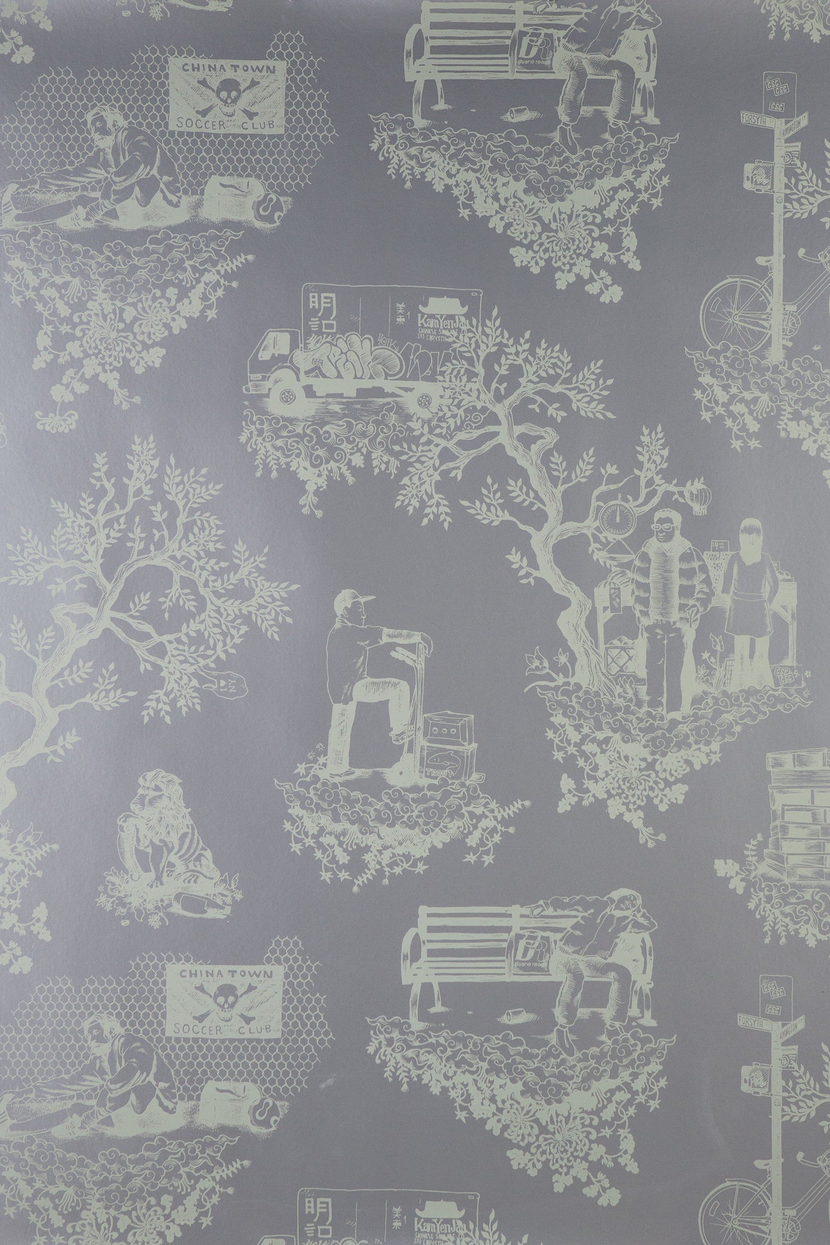 Chinatown Toile - Light Sage
