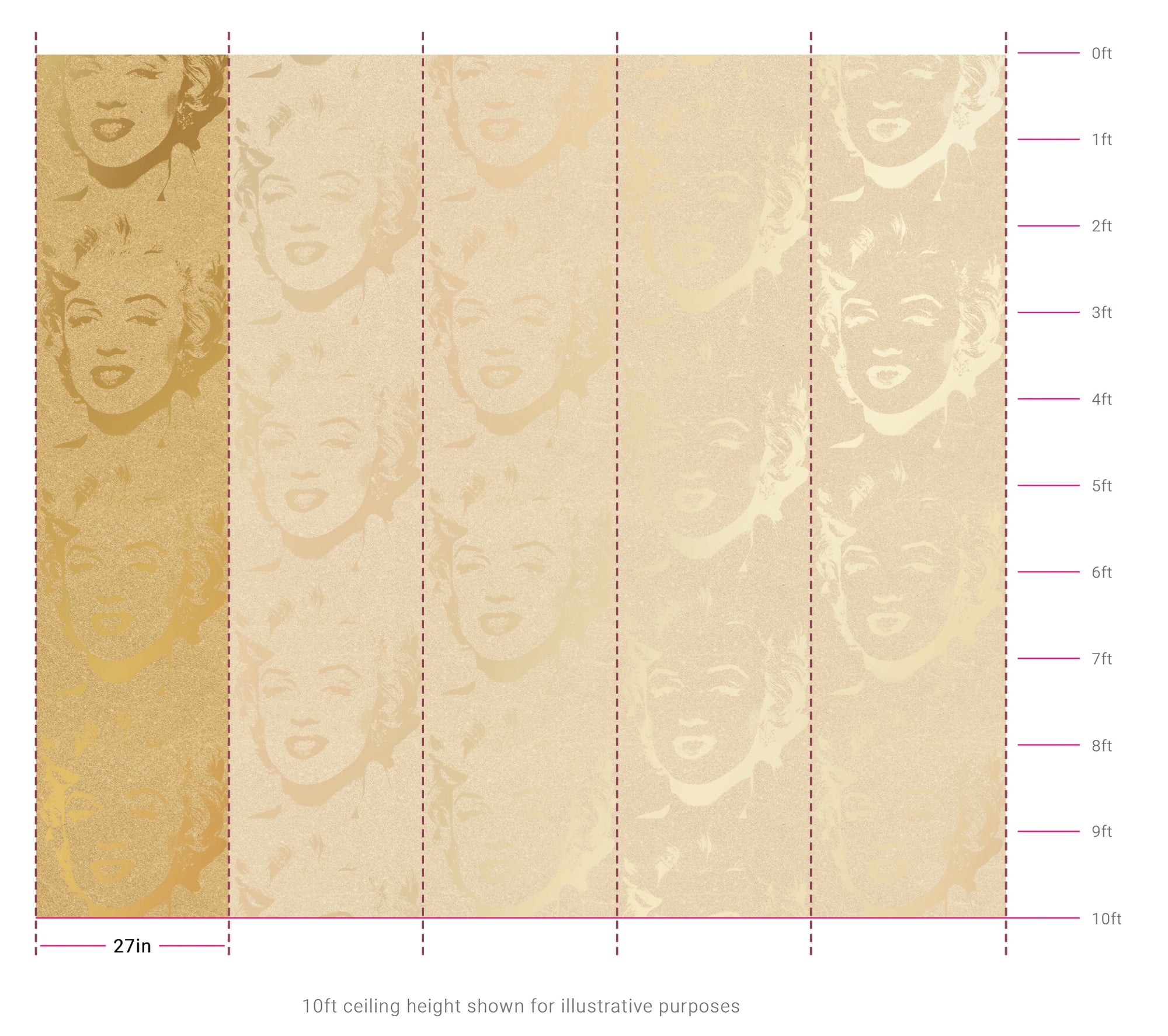 Marilyn Monoprint - Gold Diamond Dust