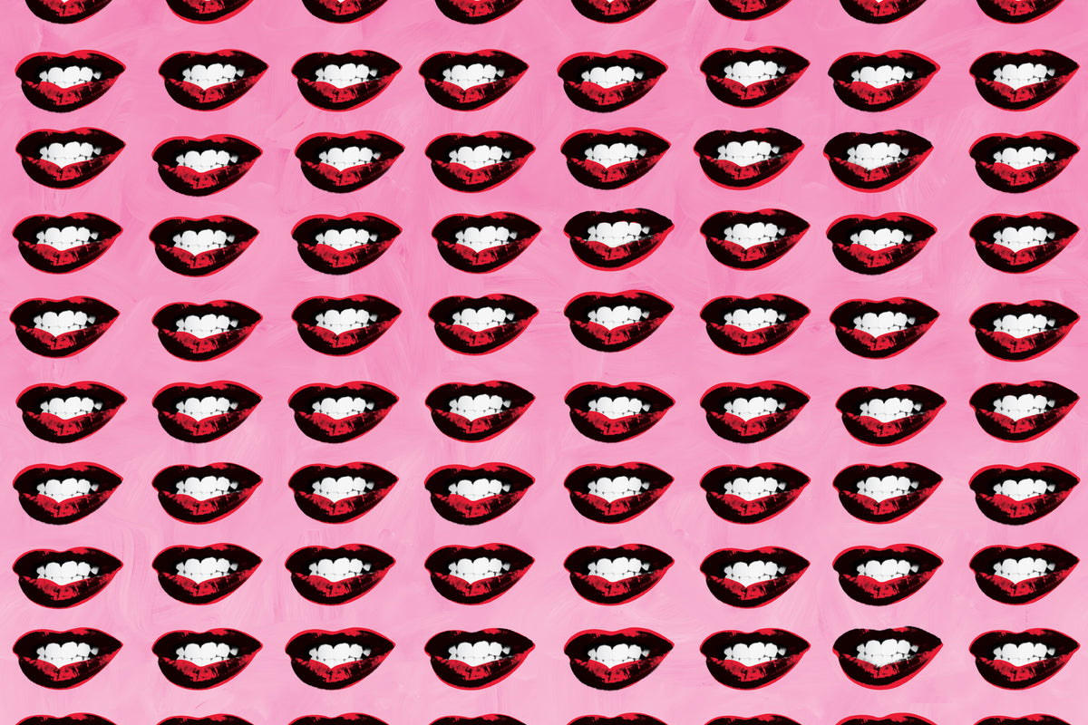 Marilyn's Lips - Pink Brushstrokes
