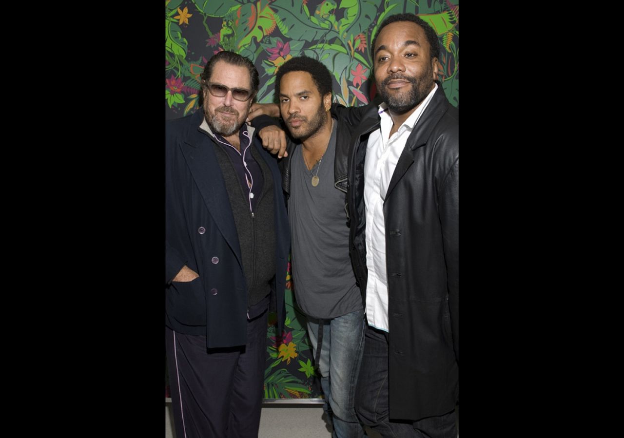 Julian Schnabel, Lenny Kravitz & Lee Daniels in front of Feroz