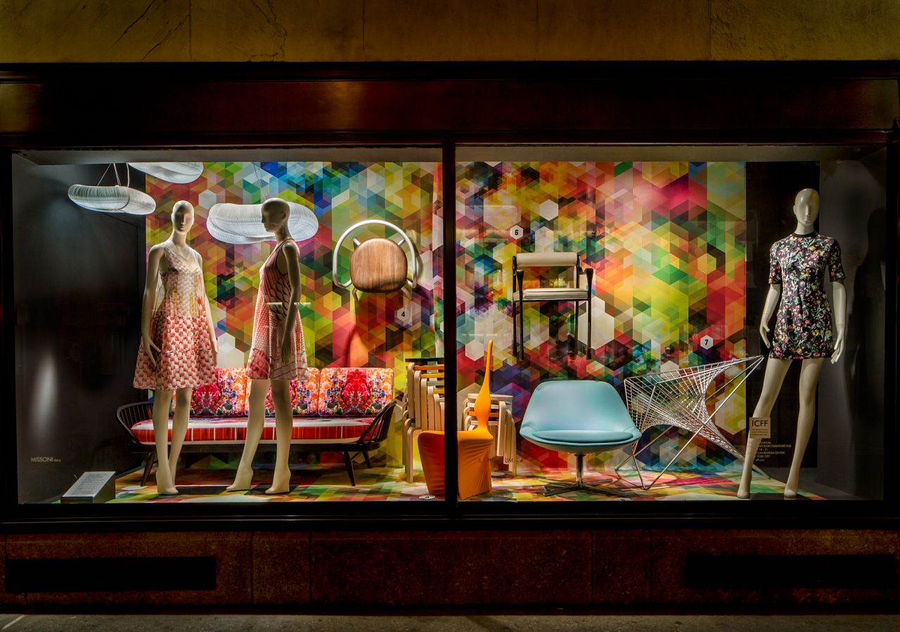 Cubenisimo living large in the 57th St Bergdorf  Goodman windows NY Design Week 2013