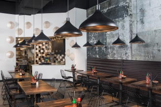 Galapagos Wall is one of Magasin Kitchen’s key ingredients for adding character and texture to its dining room.
