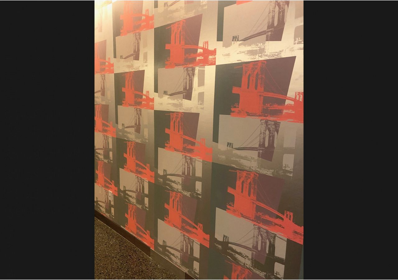 Warhol's Brooklyn Bridge bringing some extra local Flavor to the Museum's lobby.