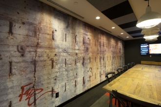 Brooklyn Bridge Wall gives this conference room street cred